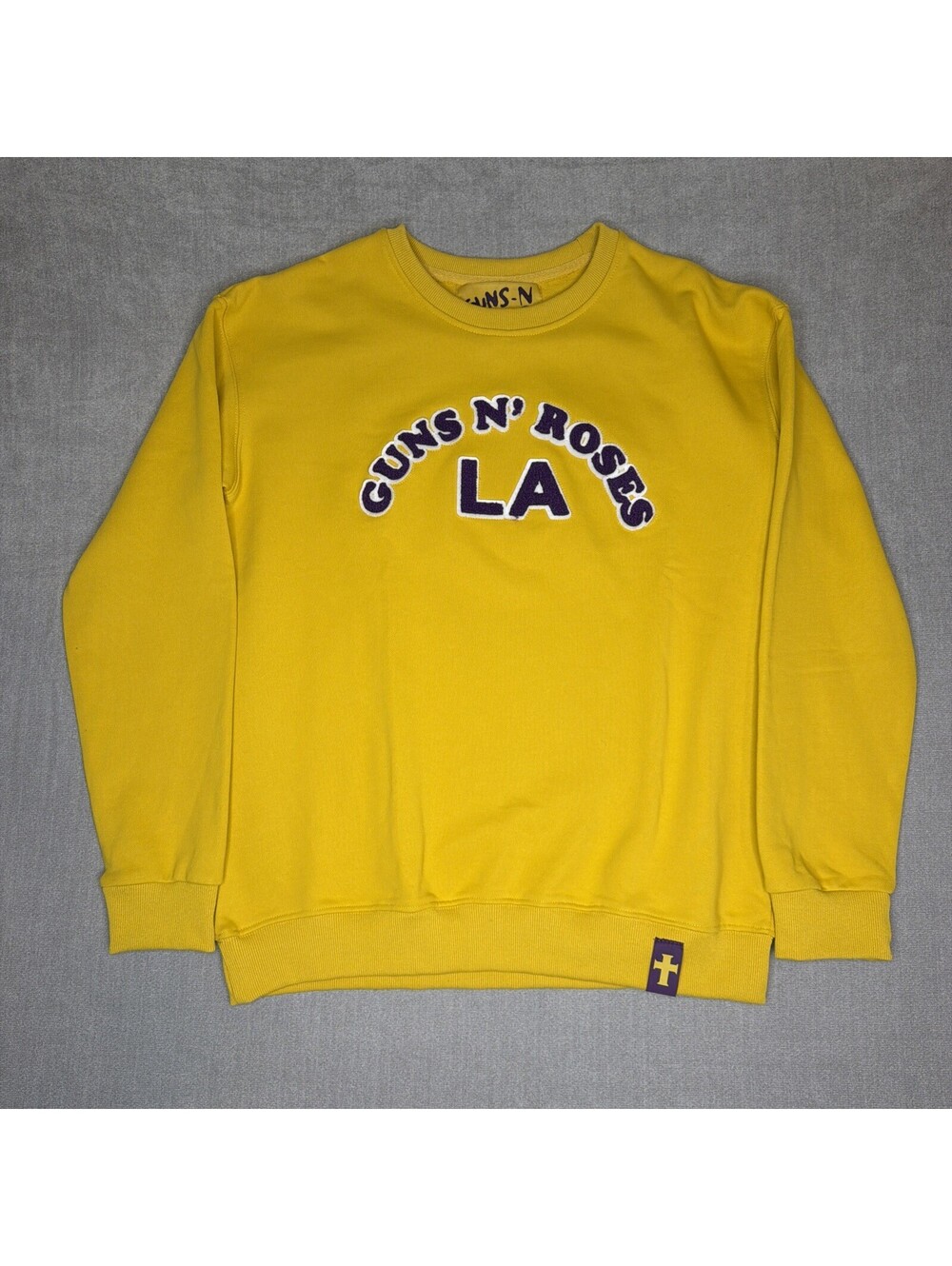 Guns’ N Roses Was Here LA Yellow Purple Patch Sweatshirt M 2023 NEW